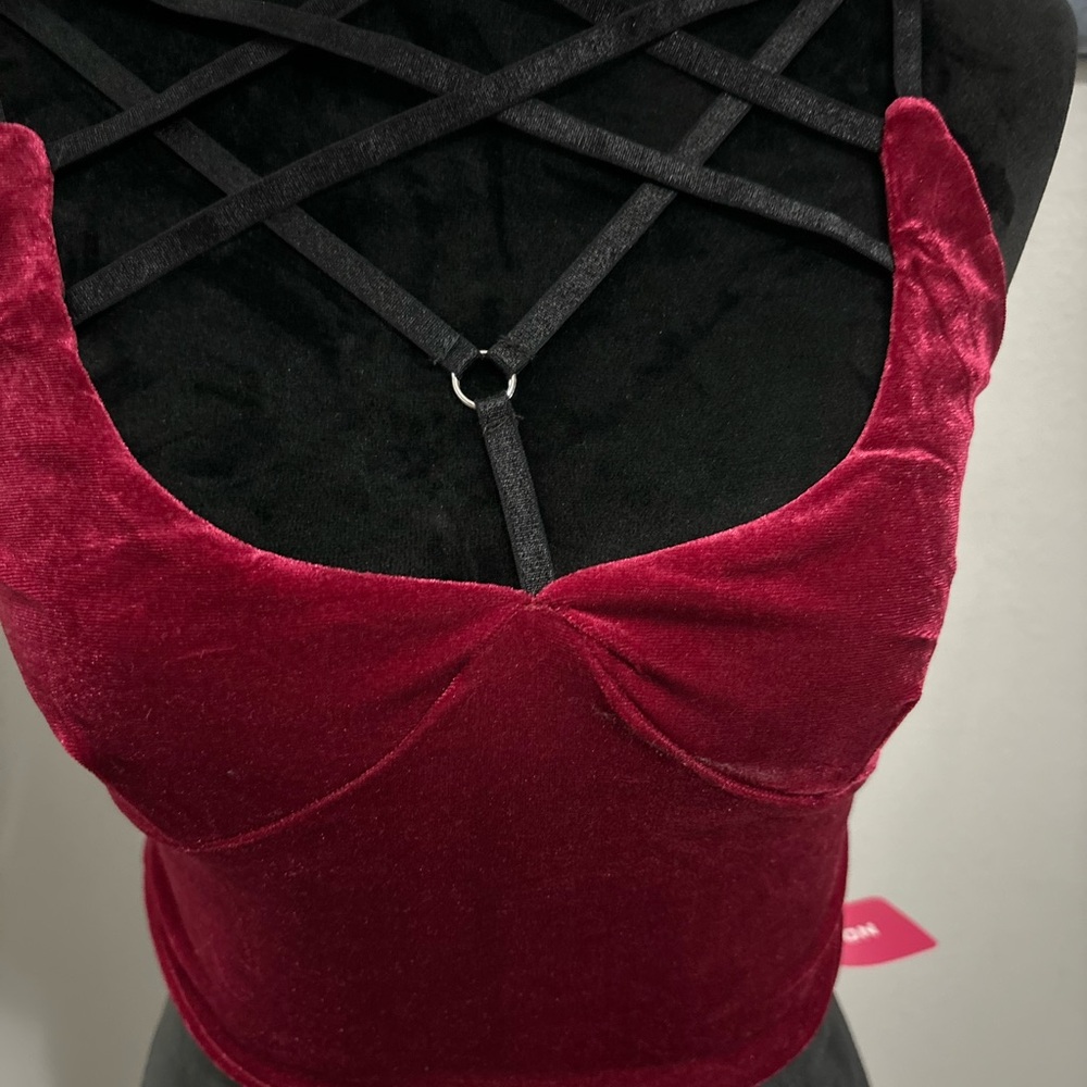 2 for $15 Velvet Wine Strappy Top